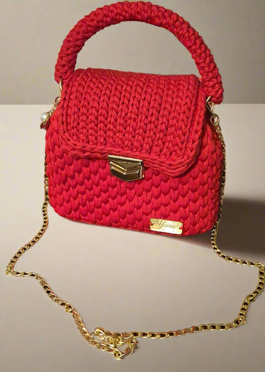 👜 Sac Jade – Rouge Passion & Doré ✨