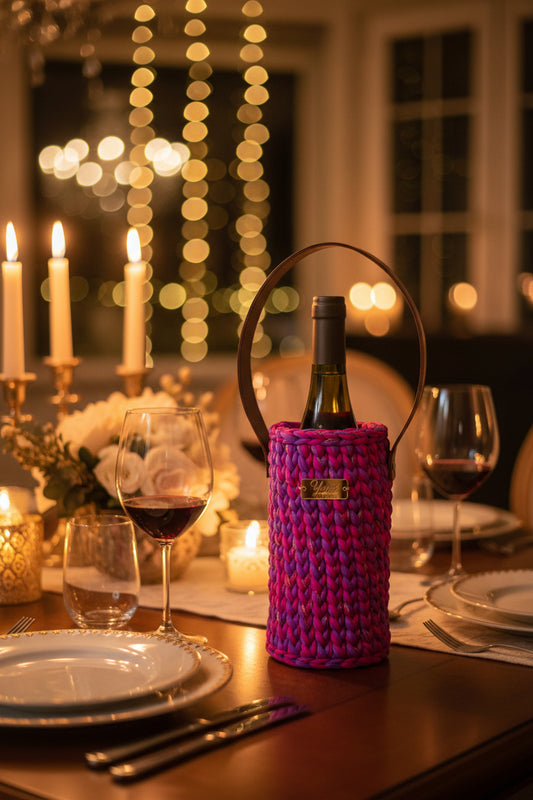 Porte-bouteille Jade crocheté – Edition Luxe 🍷✨