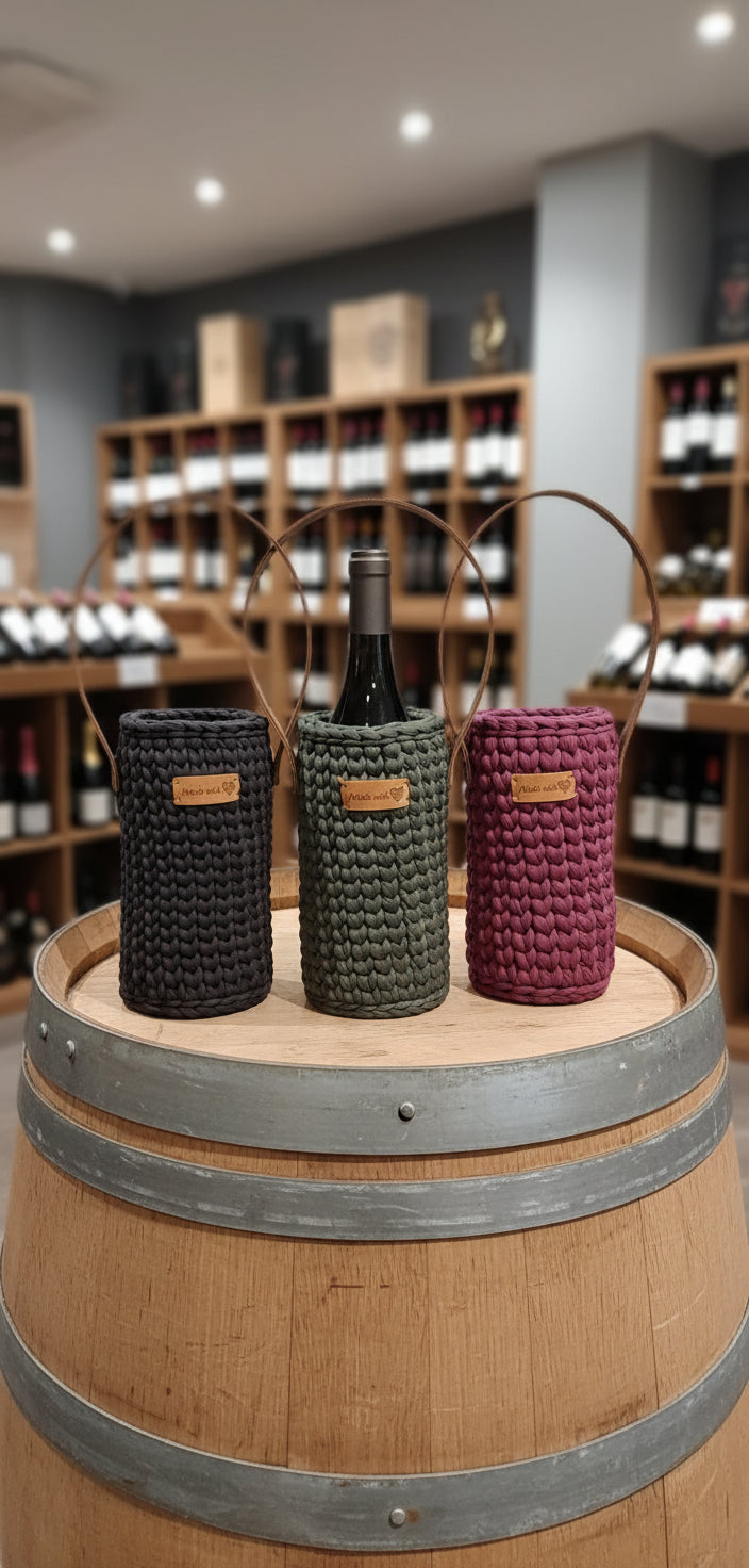Porte-bouteille crocheté imitation Jeans – Edition Luxe 🍷✨