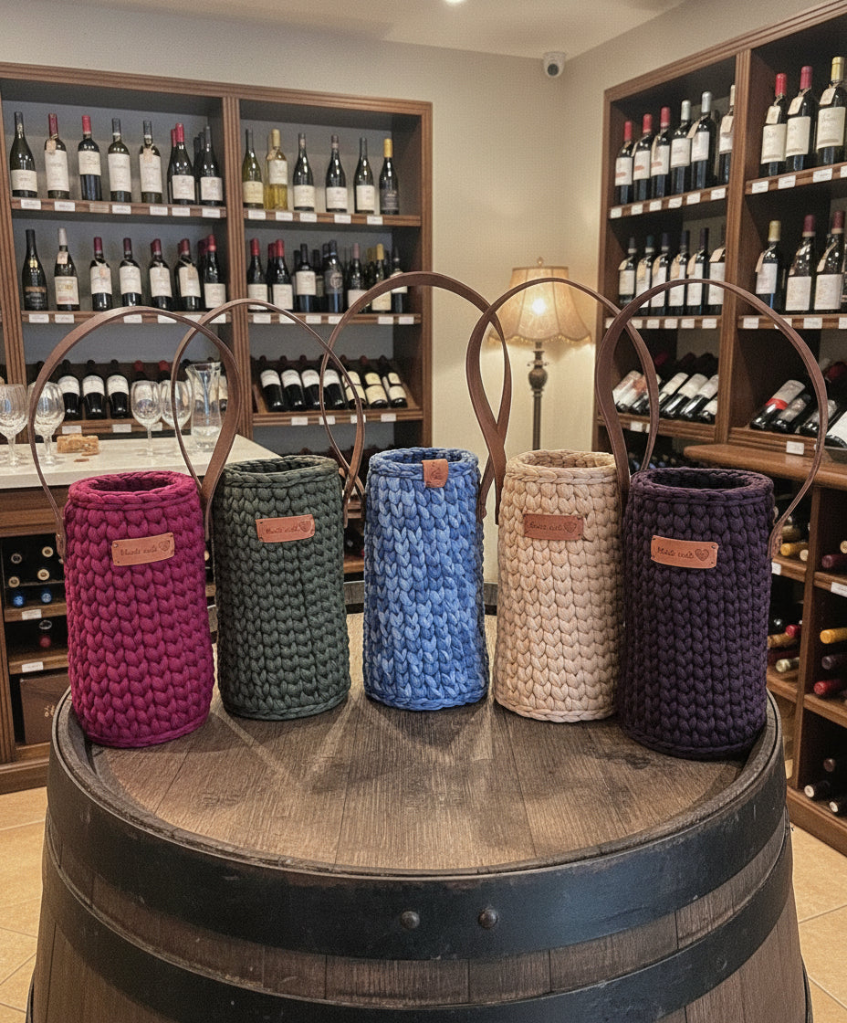 Porte-bouteille Jade crocheté – Edition Luxe 🍷✨