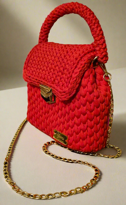 👜 Sac Jade – Rouge Passion & Doré ✨