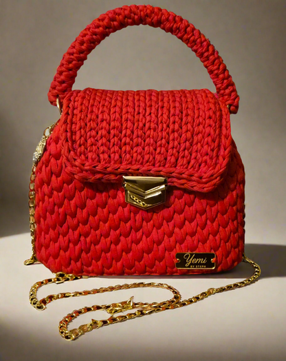 👜 Sac Jade – Rouge Passion & Doré ✨