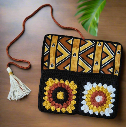 🌟 Pochette Bogolan crochet & wax  🌟