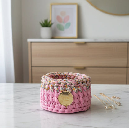 🧺 Panier à Bijoux Rose fleuri