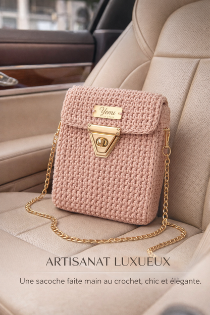 👜 Sac MIRA Rose poudré pailleté et doré✨️