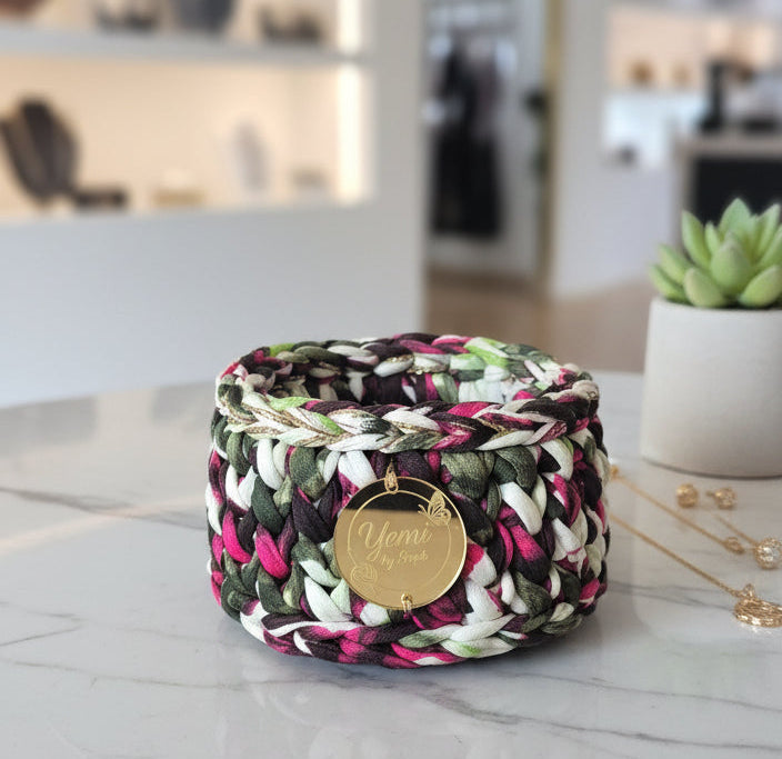 🧺 Panier à Bijoux Fushia fleuri