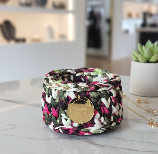 🧺 Panier à Bijoux Fushia fleuri