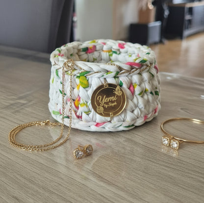 🧺 Panier à Bijoux Blanc fleuri