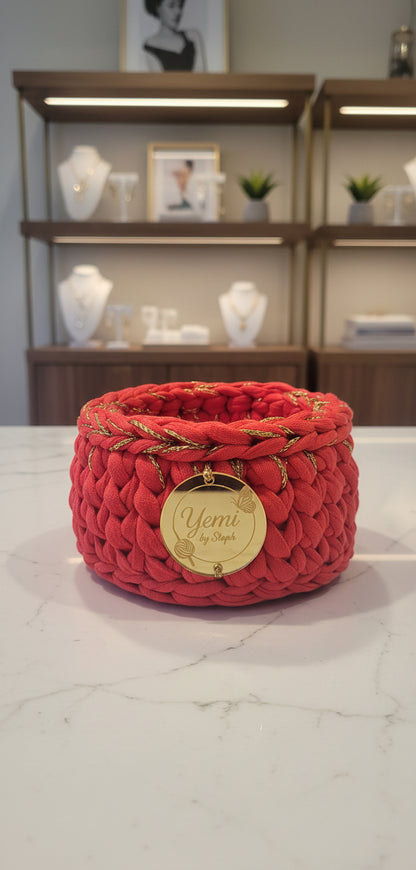 🧺 Panier à Bijoux Rouge et doré
