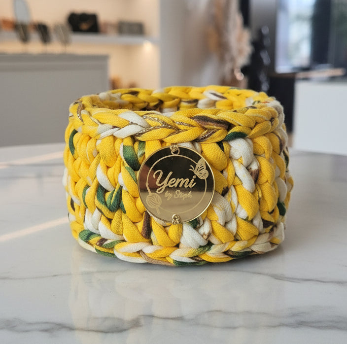 🧺 Panier à Bijoux jaune fleuri