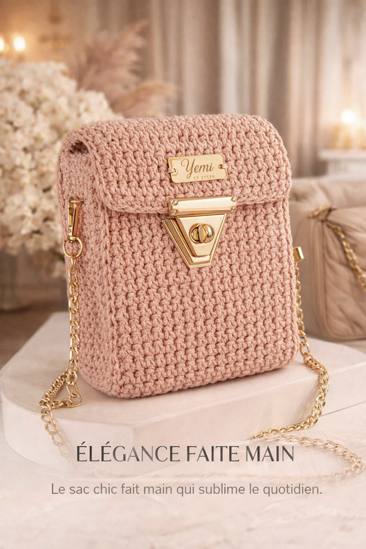 👜 Sac MIRA Rose poudré pailleté et doré✨️