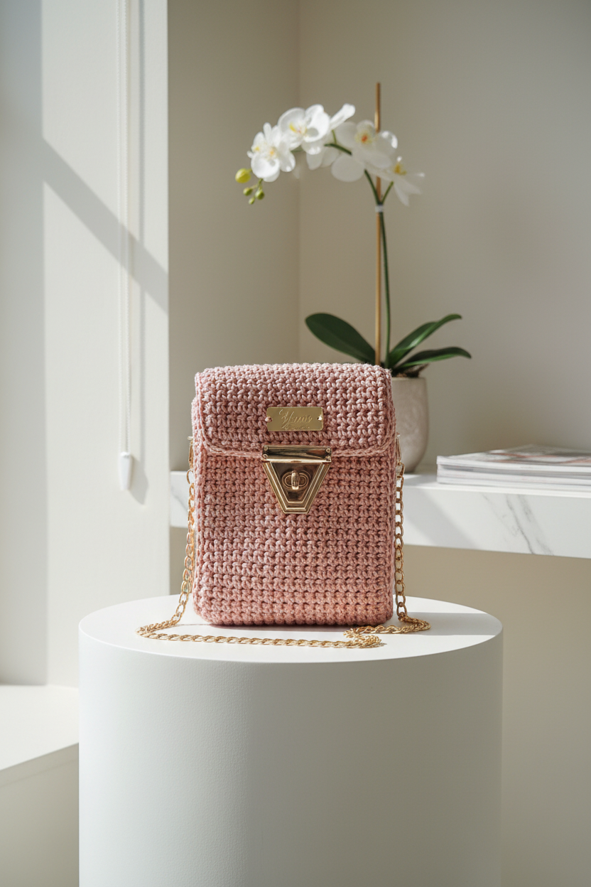 👜 Sac MIRA Rose poudré pailleté et doré✨️