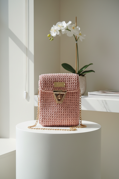 👜 Sac MIRA Rose poudré pailleté et doré✨️