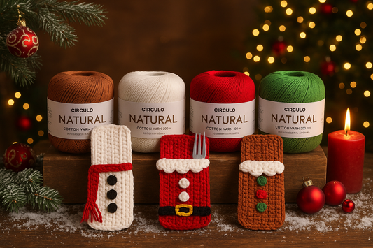 🎅✨ Étuis à Couverts de Noël au Crochet – Faits Main par lot de 4 ou à l'unité🎄🍴