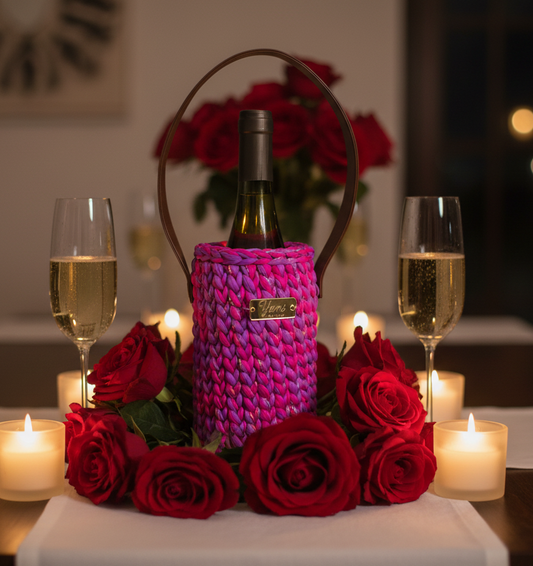 Porte-bouteille Jade crocheté – Edition Luxe 🍷✨